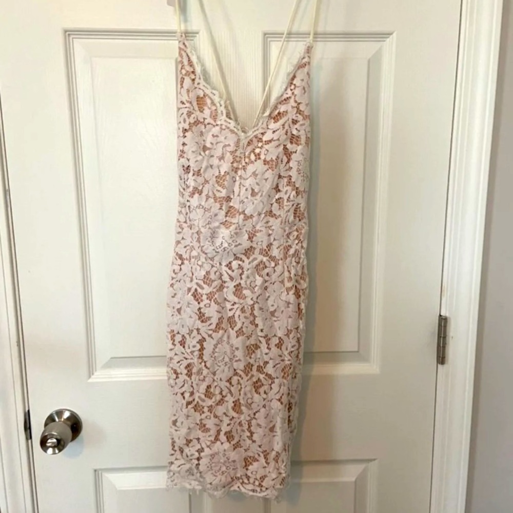 Pink Lily white dress